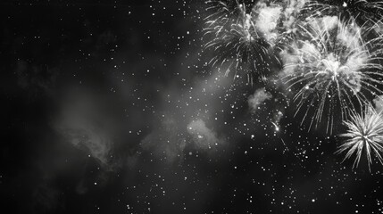 A beautiful New Year-themed frame with glittering ornaments and bokeh lights.