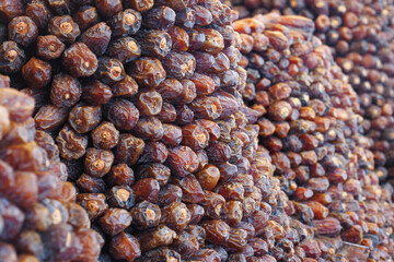  many date fruits display for sale at local market 