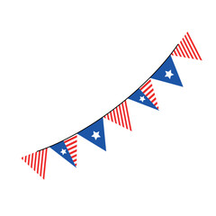 Patriotic bunting with American flag colors Vector