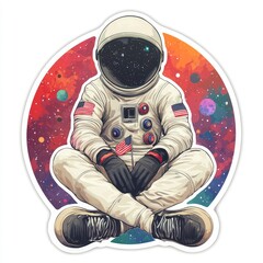 Astronaut Meditating in Space
