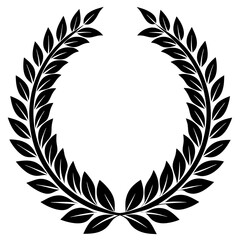 Obraz premium Wreaths and branches with leaves. laurel wreaths and branches collection. Laurels wreaths, swirls, twigs and flower ornaments.