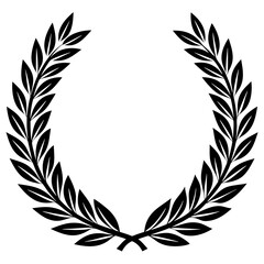 Obraz premium Wreaths and branches with leaves. laurel wreaths and branches collection. Laurels wreaths, swirls, twigs and flower ornaments.