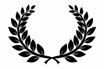 Wreaths and branches with leaves. laurel wreaths and branches collection. Laurels wreaths, swirls, twigs and flower ornaments.