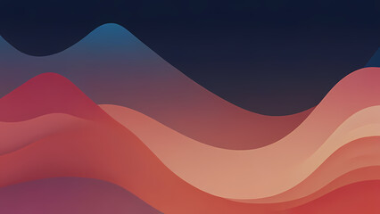 abstract background featuring a smooth gradient from deep ocean blue to vibrant coral pink, with subtle waves and flowing lines to evoke a sense of calm and serenity