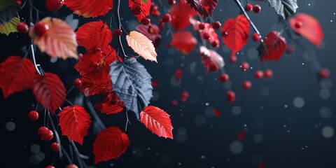 autumn leaves in the rain