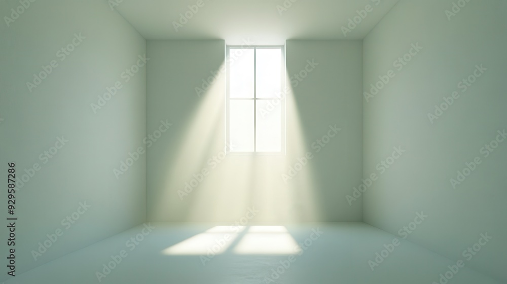 Poster a window in a room is letting in sunlight, creating a bright and open atmosphere