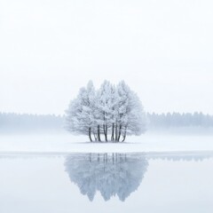 A stunning real-life image of winter's serene beauty, showcasing snow-covered landscapes, frosted trees, and the tranquil stillness of the season 