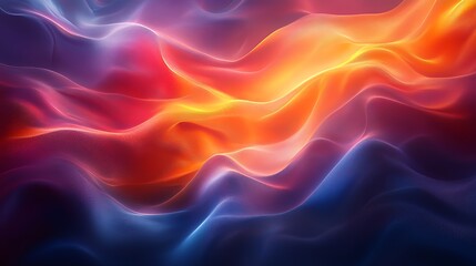 Obraz premium A vibrant abstract image of flowing waves in warm and cool colors.