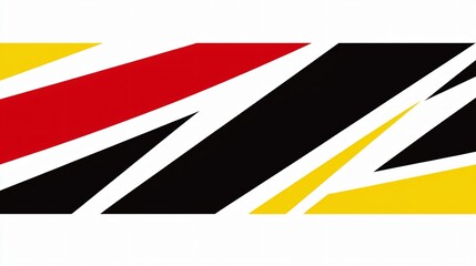 Abstract Geometric Design in Red, Yellow, Black, and White