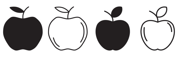 set of Apple icon logo symbol vector