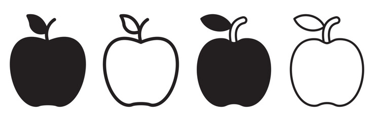 set of Apple icon logo symbol vector