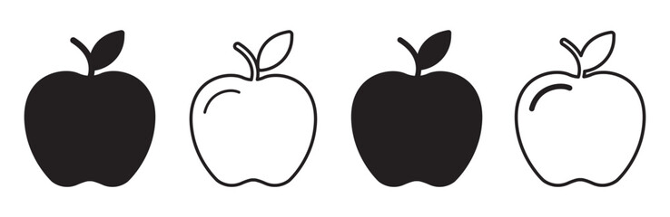 set of Apple icon logo symbol vector