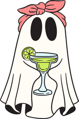 Cute ghost and drink