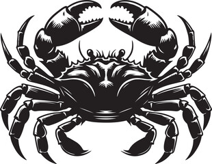 Crab silhouette vector art illustration.
