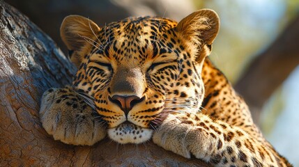 Naklejka premium Leopard Sleeping