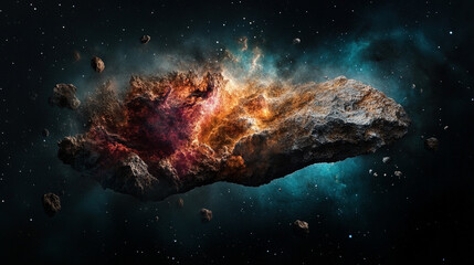 Obraz premium Closeup shot of a space rock - Generative AI