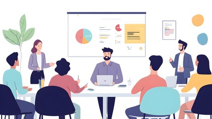 Office Conference Room Meeting with Male Chief Executive