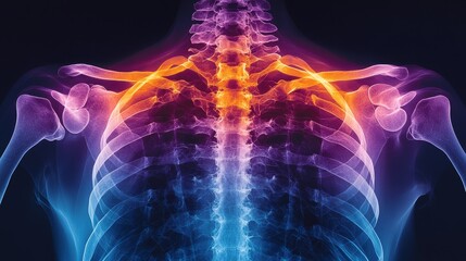 An Xray image focusing on the upper body with the  0223 light, art, design, fractal, illustration, color, energy, smoke, pattern, motion, blue, wave, technology, purple, fire, texture, space, futurist