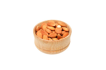 PNG, bowl with Almonds, isolated on white background