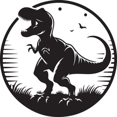 T-Rex silhouette vector art illustration.