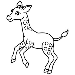 little giraffe jump black silhouette