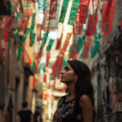 Naklejka premium Portrait of a Mexican woman
