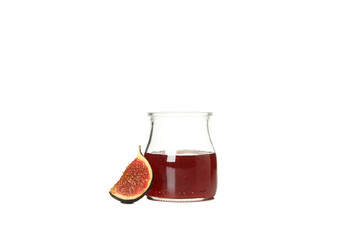 PNG, Fig jam in jar and piece of figs, isolated on white background
