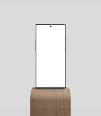 Modern minimalist phone mockup illustration on wood. Suitable for showcasing website or apps, marketing materials