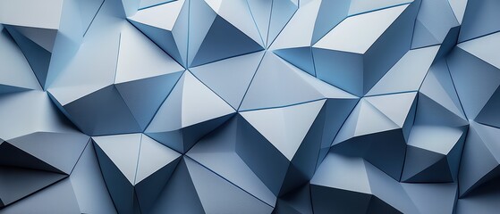 Obraz premium Beautiful Geometric Blue Wallpaper. Modern wallpaper with sharp geometric shapes in various shades of blue