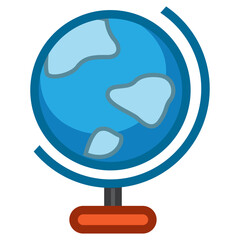 Globe in flat design style