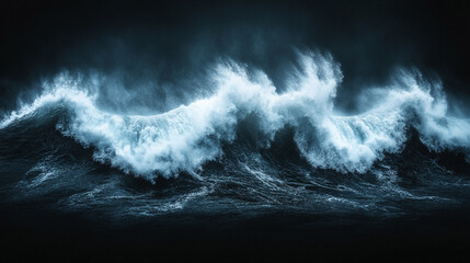 Fototapeta premium aerial view of the ocean featuring vibrant blue waters, gentle waves, and a sunlit horizon. The natural beauty and vastness of the sea evoke a sense of tranquility and the infinite possibilities of na