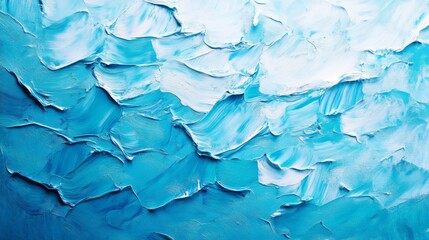 Obraz premium Abstract Blue Sea Background with Oil Paint and Turquoise Texture, Summer Art on Canvas
