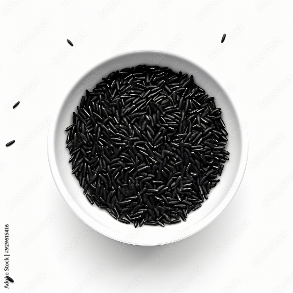 Poster black rice in bowl