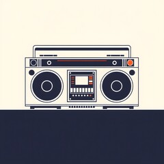 Obraz premium Retro Boombox: A Blast from the Musical Past