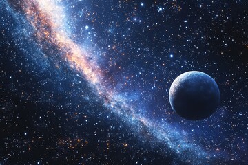 Obraz premium Space cosmic illustration with planets scene created with Generative AI