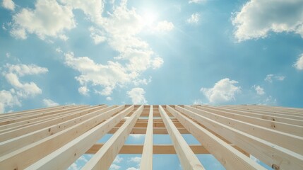 Obraz premium The sky is blue with a few clouds and the sun is shining brightly