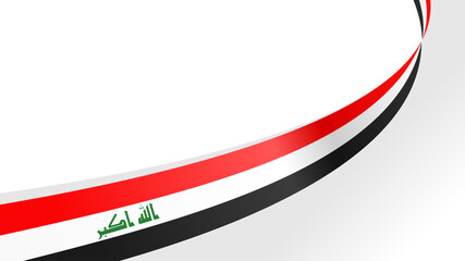 Obraz premium wavy iraq flag vector background with copy space for text. iraq national day