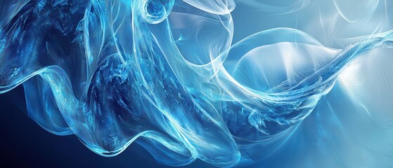 Naklejka premium Beautiful 3d abstract blue desktop wallpaper for ratio 21:9