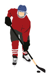 Obraz premium ice hockey player full isolated on white background