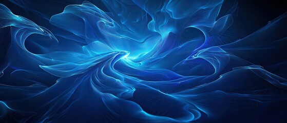 Obraz premium Beautiful 3d abstract blue desktop wallpaper for ratio 21:9