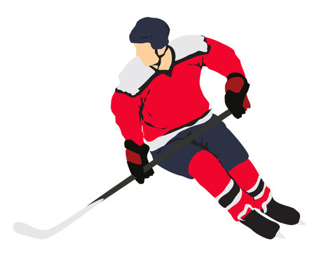 recommend clip art: ice hockey player full isolated on white background