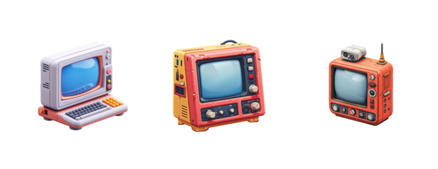 3D vector icon of Isometric television on a white background, with no shadows or gradients and a flat design, 2D illustration in the style of simple shapes and colorful vector graphics.