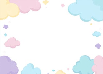 Pink Kawaii Speech Bubble Frame Border Vector Illustration on White Background

