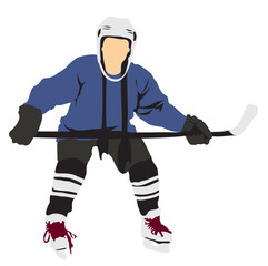 Fototapeta premium ice hockey player vector illustration full isolated