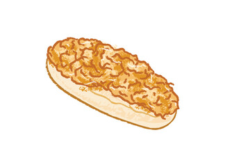 Long pork meat floss bread