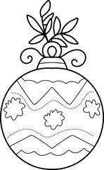 Christmas Ornament Ball Line Drawing Cartoon Illustration