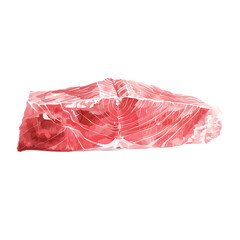 A vibrant illustration of a sliced tuna fillet on a transparent background, ideal for culinary designs.