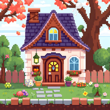 Acogedora Casa  Oto&ntilde;al Pixelada en la Pradera