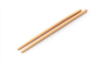 Wooden Chopsticks on White Background