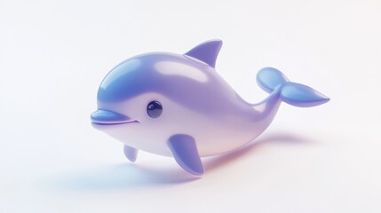 Cute Cartoon Dolphin 3D Rendering